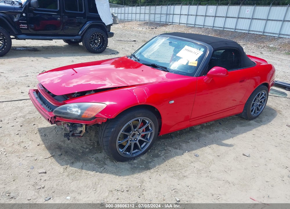 2000 HONDA S2000 VIN: JHMAP1143YT005144