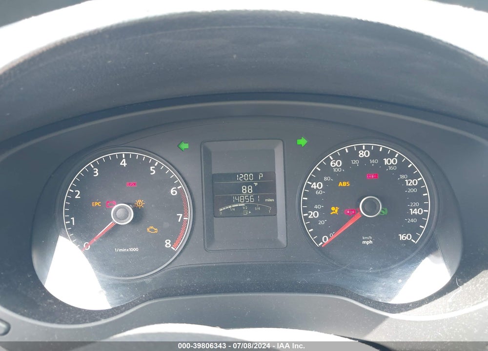 2012 VOLKSWAGEN JETTA 2.0L S VIN: 3VW2K7AJ9CM316434