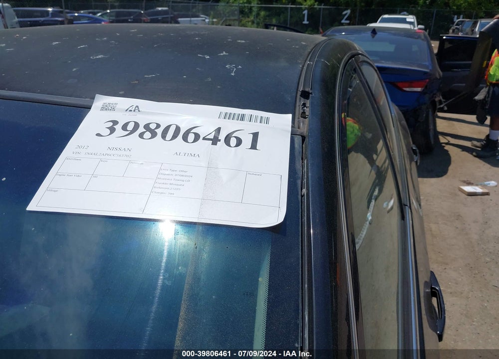2012 NISSAN ALTIMA 2.5 S VIN: 1N4AL2AP6CC163702