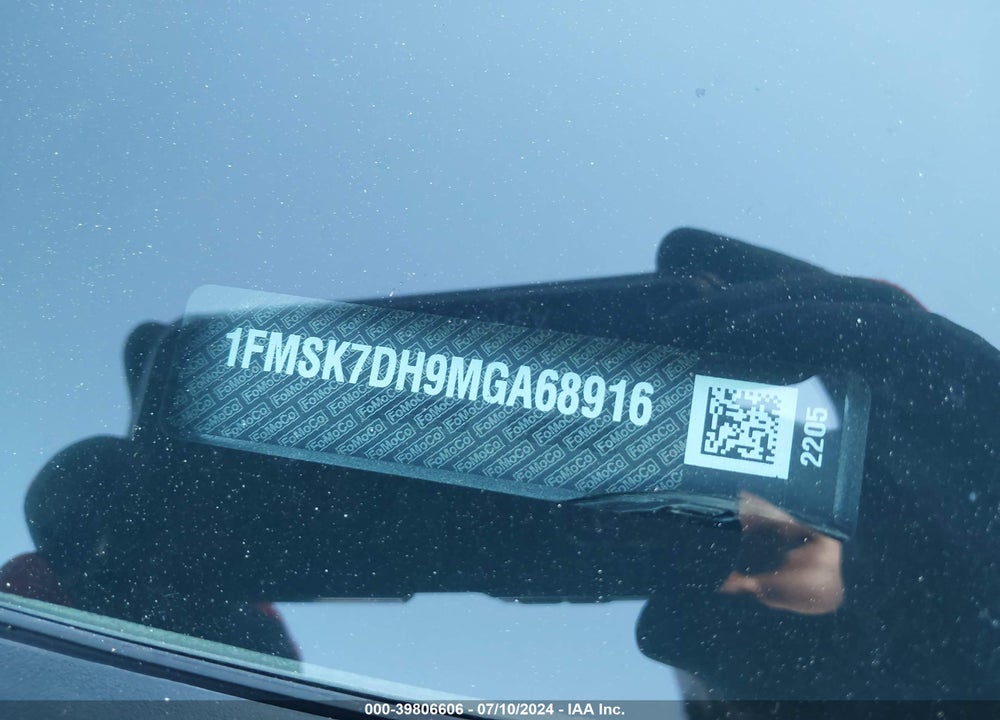 2021 FORD EXPLORER VIN: 1FMSK7DH9MGA68916