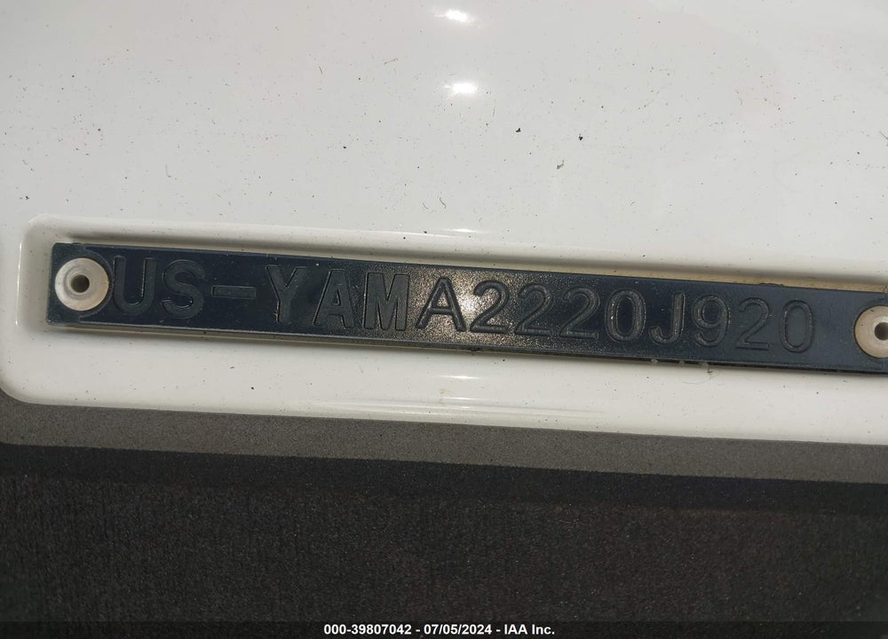 2020 YAMAHA VX LIMITED VIN: YAMA2220J920