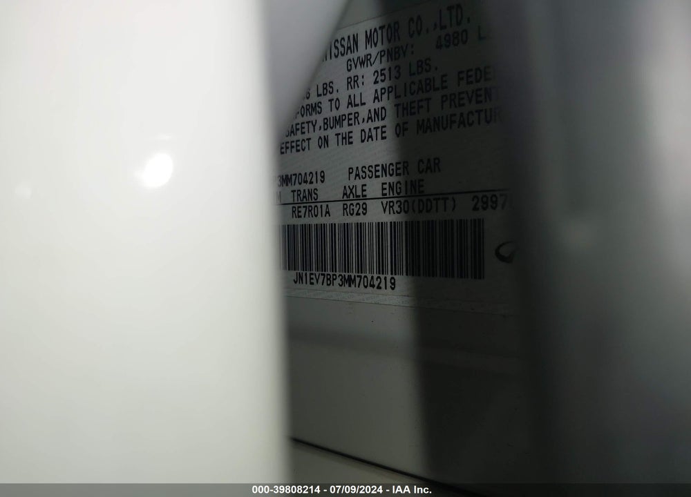 2021 INFINITI Q50 LUXE VIN: JN1EV7BP3MM704219