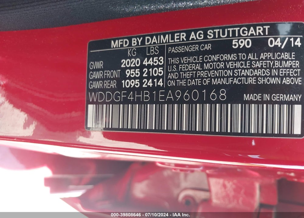 2014 MERCEDES-BENZ C 250 LUXURY/SPORT VIN: WDDGF4HB1EA960168