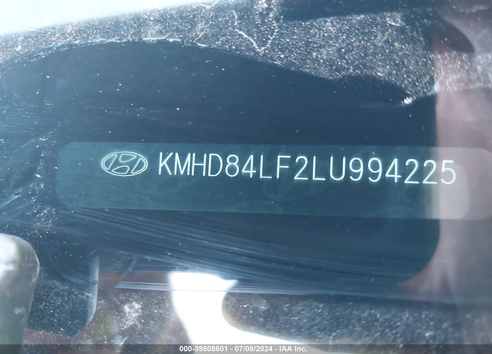 2020 HYUNDAI ELANTRA SEL VIN: KMHD84LF2LU994225