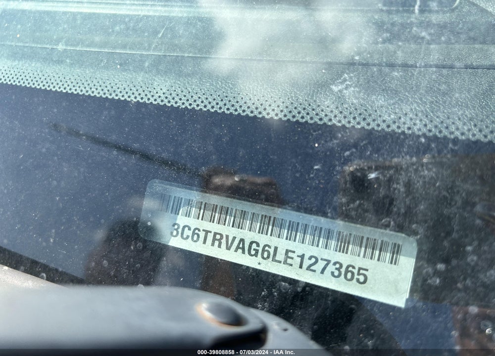 2020 RAM PROMASTER 1500 VIN: 3C6TRVAG6LE127365
