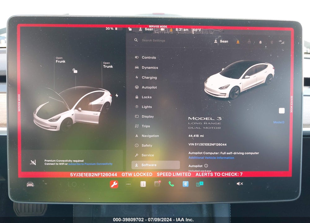 2022 TESLA MODEL 3 LONG RANGE DUAL MOTOR ALL-WHEEL DRIVE VIN: 5YJ3E1EB2NF126044