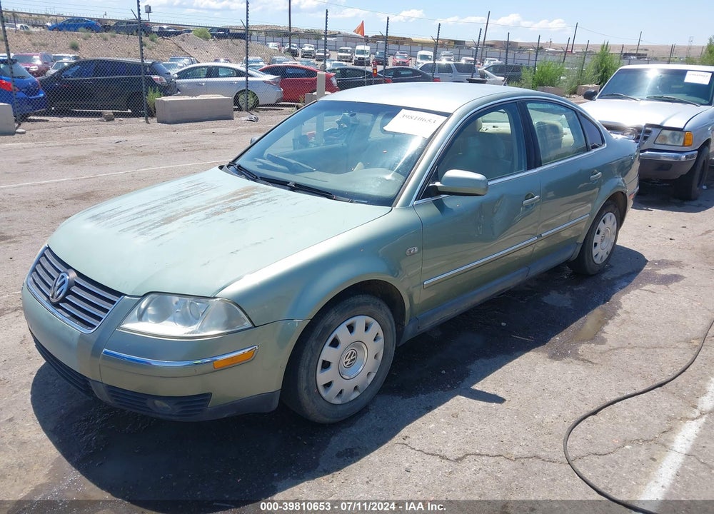 2002 VOLKSWAGEN PASSAT GLS VIN: WVWPD63B22P344524