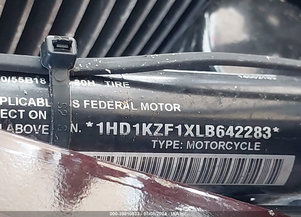 2020 HARLEY-DAVIDSON FLTRK VIN: 1HD1KZF1XLB642283