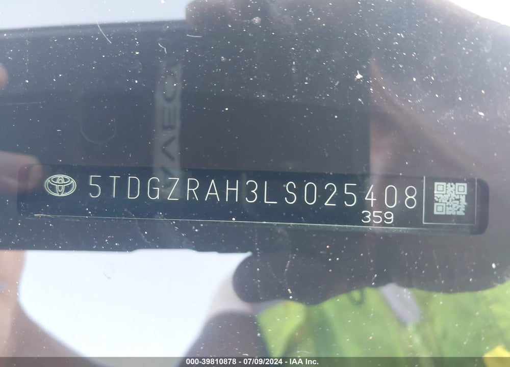 2020 TOYOTA HIGHLANDER XLE VIN: 5TDGZRAH3LS025408