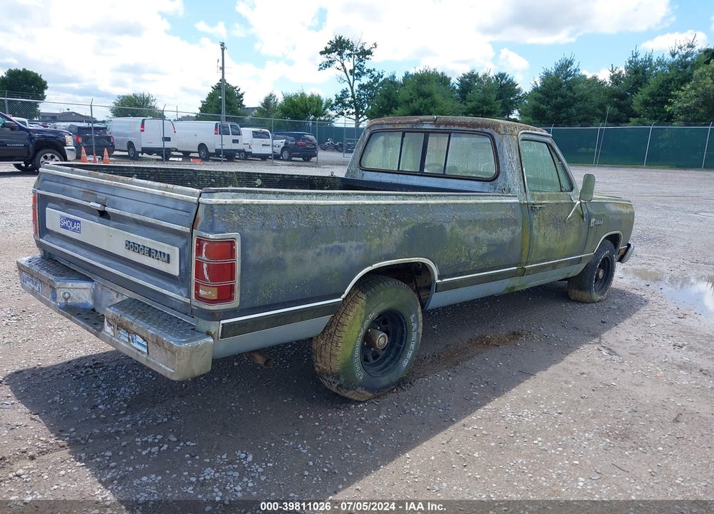 1987 DODGE D-SERIES D150 VIN: 1B7FD14T2HS340162
