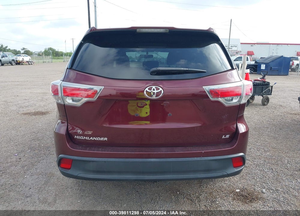 2015 TOYOTA HIGHLANDER LE VIN: 5TDZARFH2FS013294