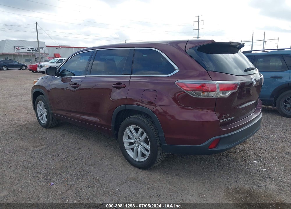 2015 TOYOTA HIGHLANDER LE VIN: 5TDZARFH2FS013294