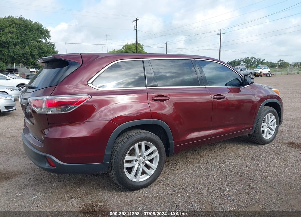 2015 TOYOTA HIGHLANDER LE VIN: 5TDZARFH2FS013294