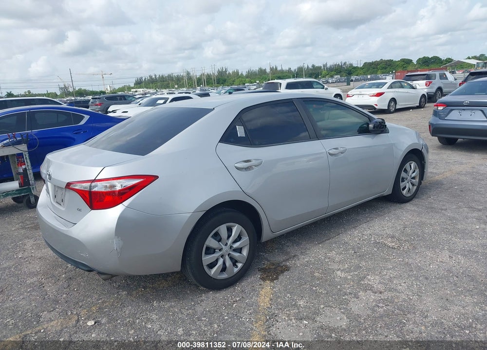 2014 TOYOTA COROLLA LE VIN: 2T1BURHE6EC207703