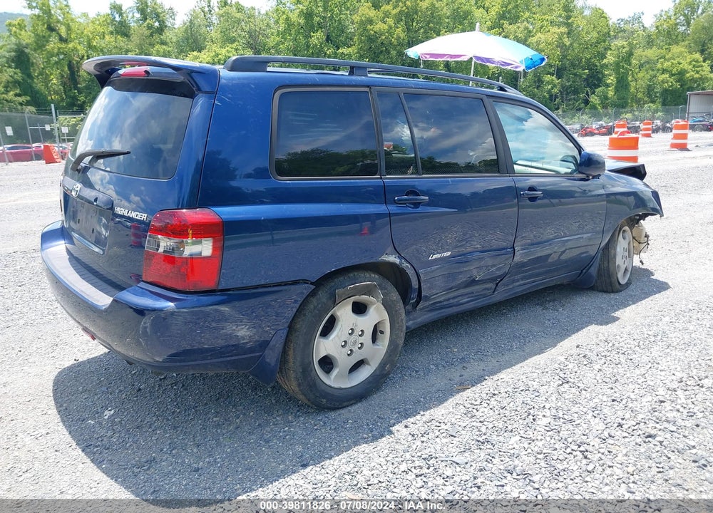 2007 TOYOTA HIGHLANDER LIMITED V6 VIN: JTEEP21A470206593