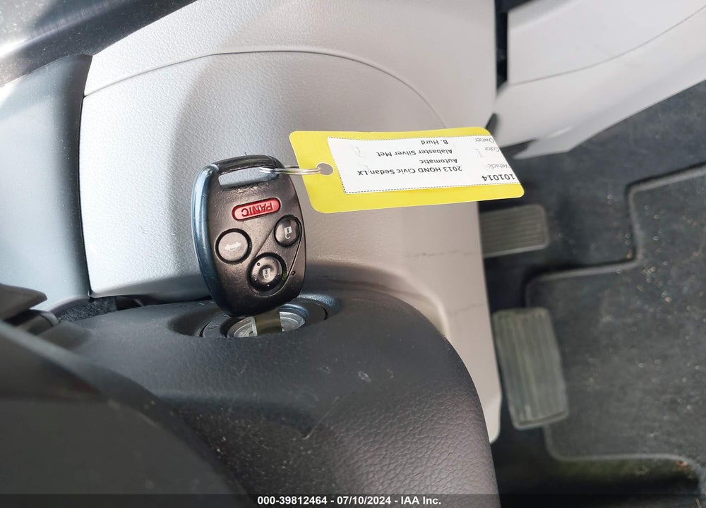 2013 HONDA CIVIC LX VIN: 19XFB2F51DE221445