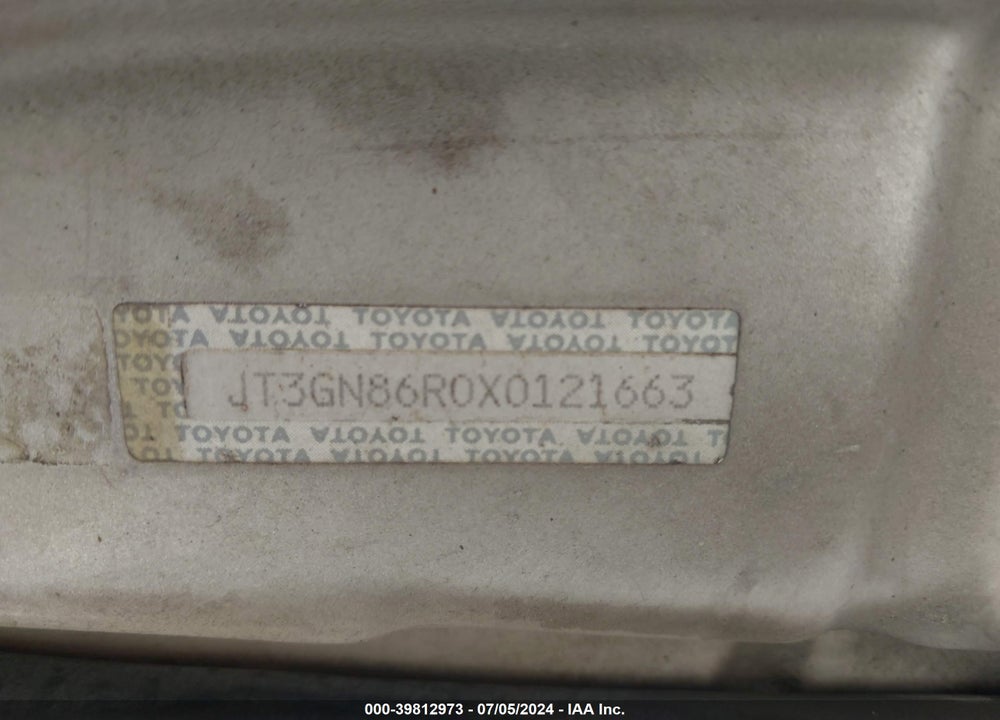 1999 TOYOTA 4RUNNER SR5 V6 VIN: JT3GN86R0X0121663