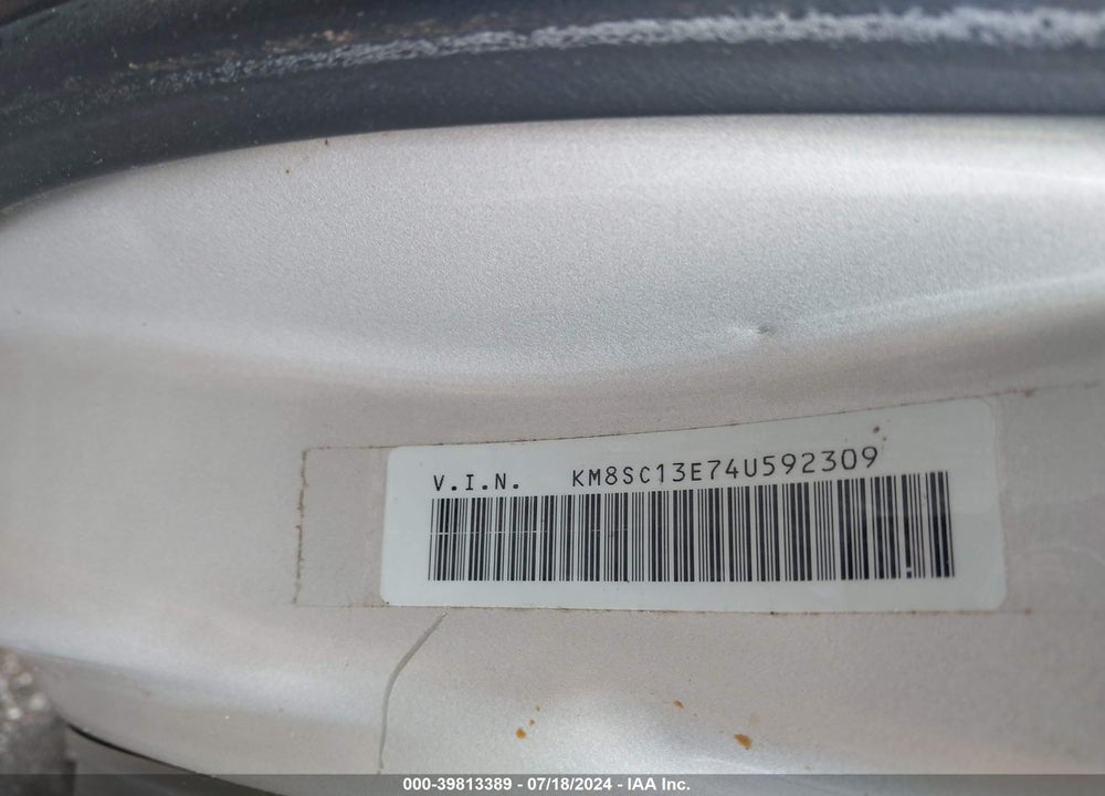2004 HYUNDAI SANTA FE GLS/LX VIN: KM8SC13E74U592309
