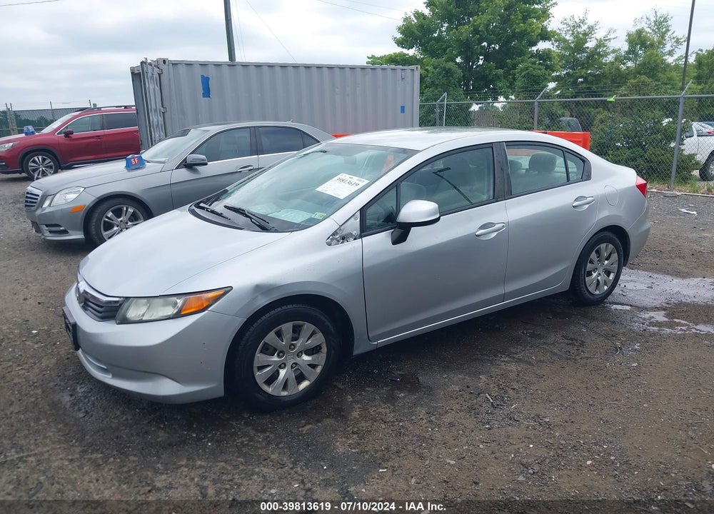 2012 HONDA CIVIC LX VIN: 2HGFB2F5XCH325727