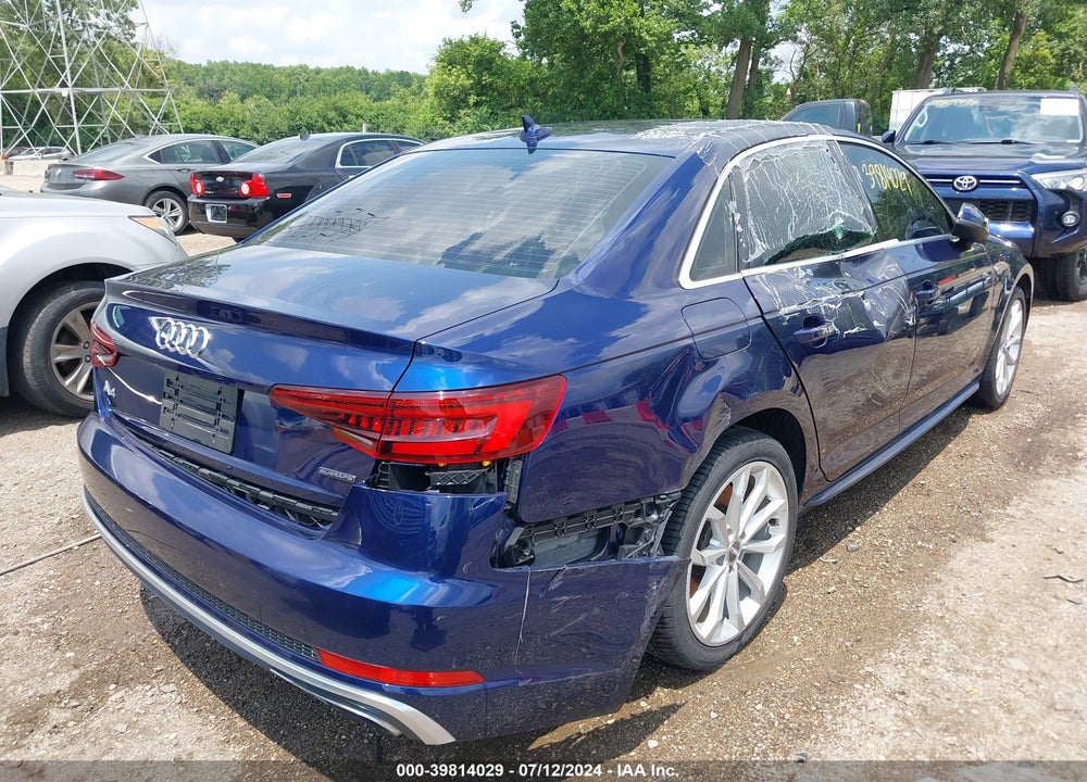 2019 AUDI A4 45 PREMIUM VIN: WAUDNAF48KN019501