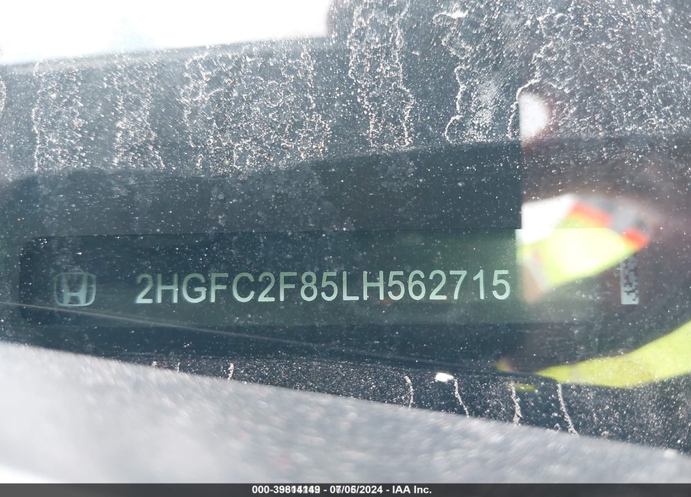 2020 HONDA CIVIC SPORT VIN: 2HGFC2F85LH562715