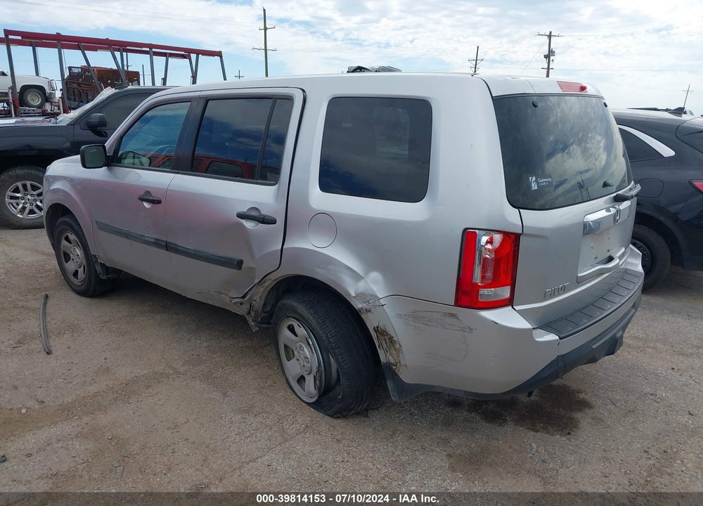 2013 HONDA PILOT LX VIN: 5FNYF3H23DB022977