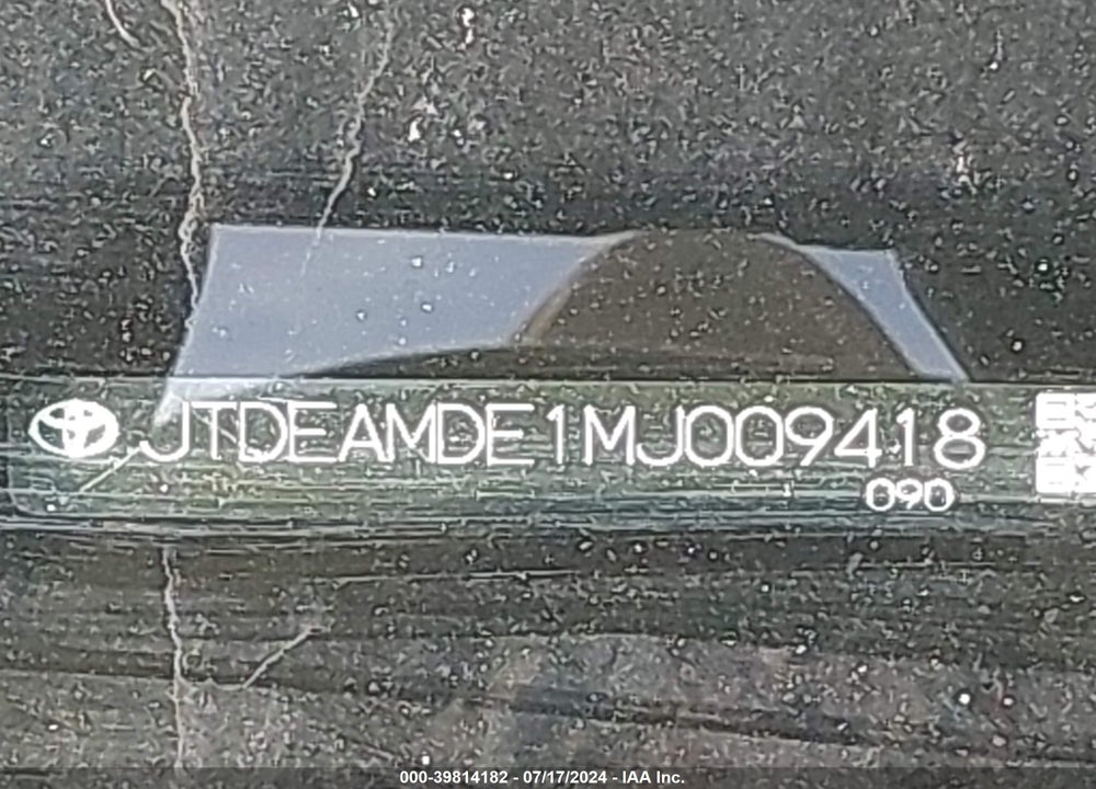 2021 TOYOTA COROLLA HYBRID LE VIN: JTDEAMDE1MJ009418