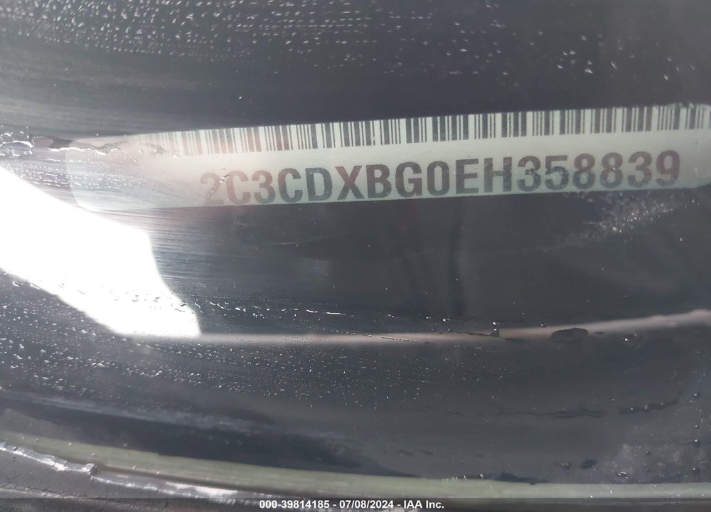 2014 DODGE CHARGER SE VIN: 2C3CDXBG0EH358839