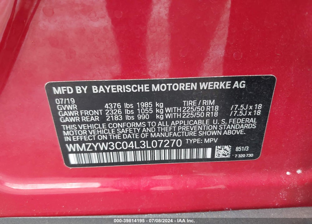 2020 MINI COUNTRYMAN COOPER VIN: WMZYW3C04L3L07270