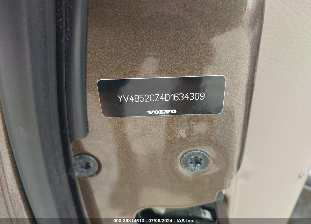 2013 VOLVO XC90 3.2/3.2 PLATINUM/3.2 PREMIER PLUS VIN: YV4952CZ4D1634309