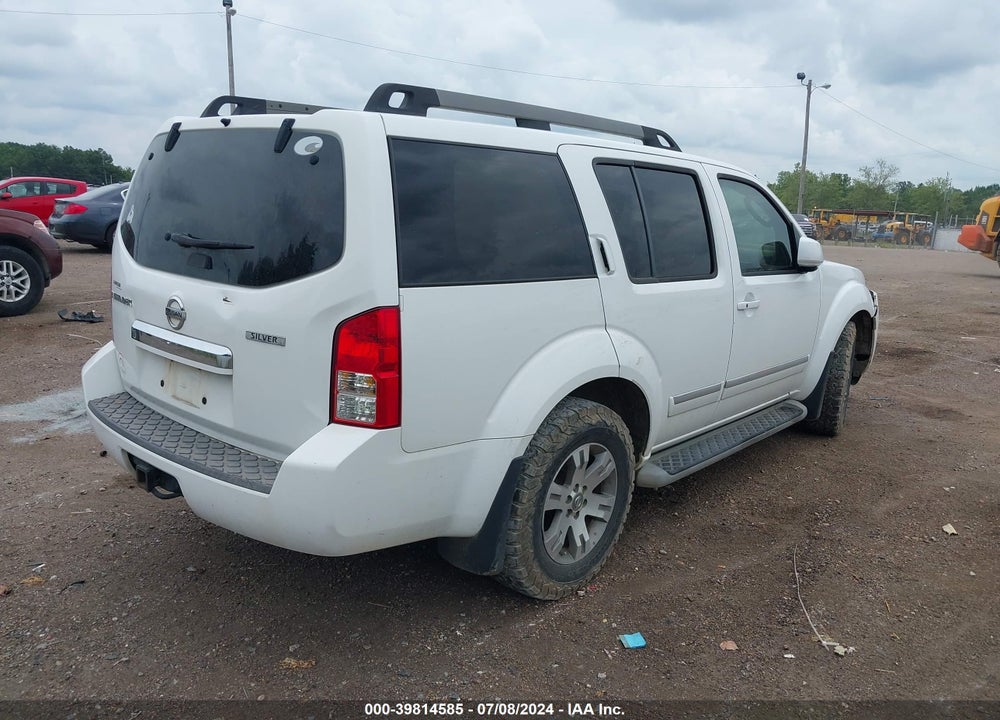 2011 NISSAN PATHFINDER SILVER VIN: 5N1AR1NN6BC620692