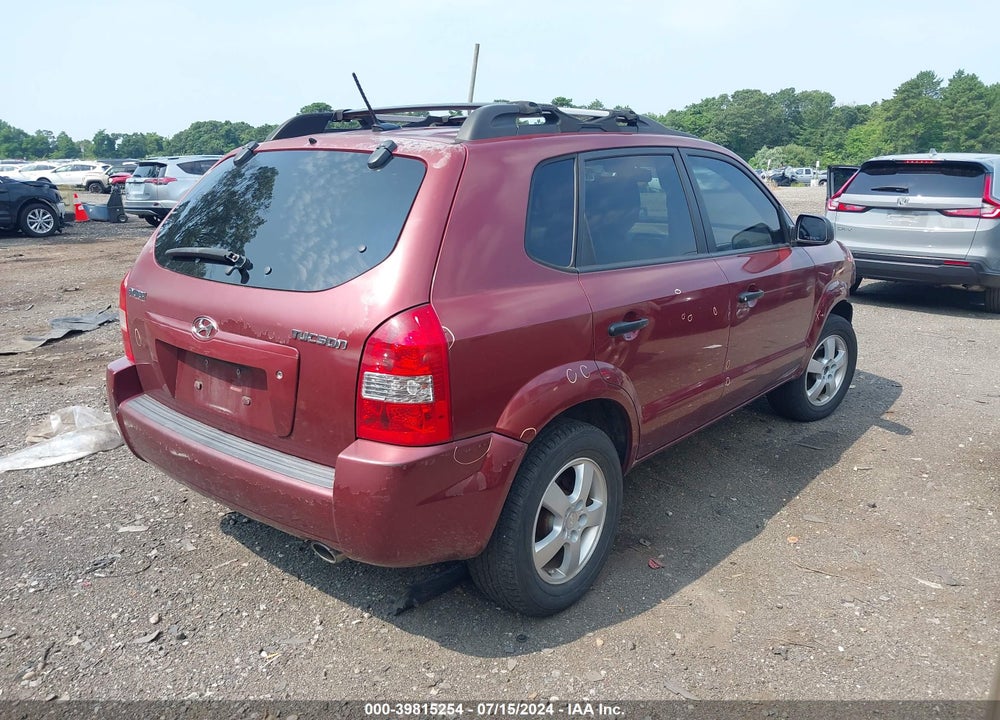 2008 HYUNDAI TUCSON GLS VIN: KM8JM12B48U899474