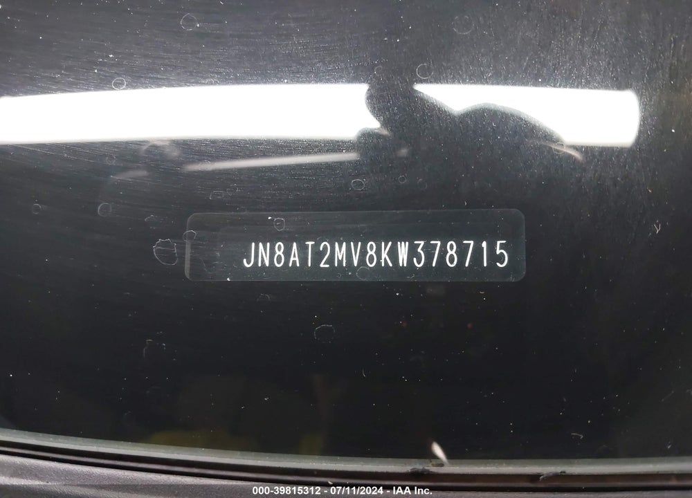 2019 NISSAN ROGUE SV VIN: JN8AT2MV8KW378715