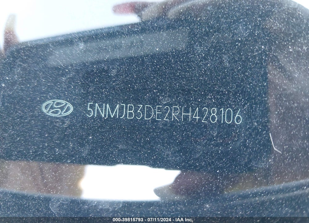 2024 HYUNDAI TUCSON SEL VIN: 5NMJB3DE2RH428106