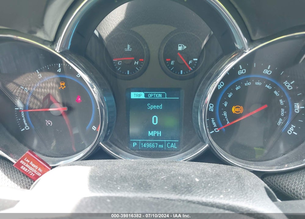 2013 CHEVROLET CRUZE 2LT AUTO VIN: 1G1PE5SB2D7153755