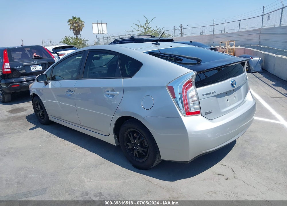 2013 TOYOTA PRIUS THREE VIN: JTDKN3DU7D0338624