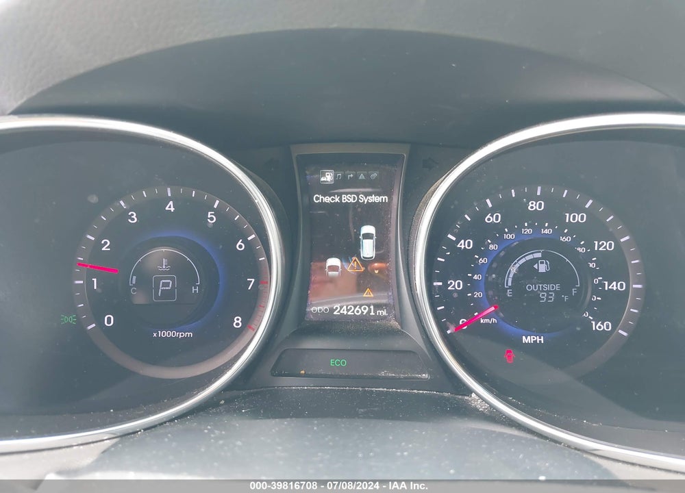 2014 HYUNDAI SANTA FE GLS VIN: KM8SR4HF8EU075622