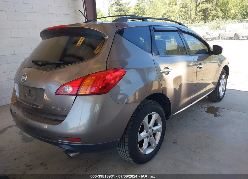 2009 NISSAN MURANO S VIN: JN8AZ18W59W128953
