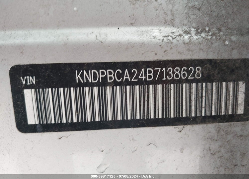 2011 KIA SPORTAGE LX VIN: KNDPBCA24B7138628