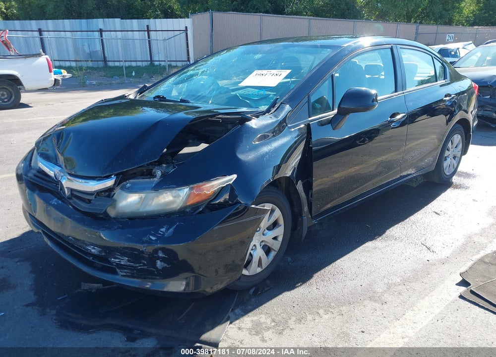 2012 HONDA CIVIC LX VIN: 19XFB2F50CE052940