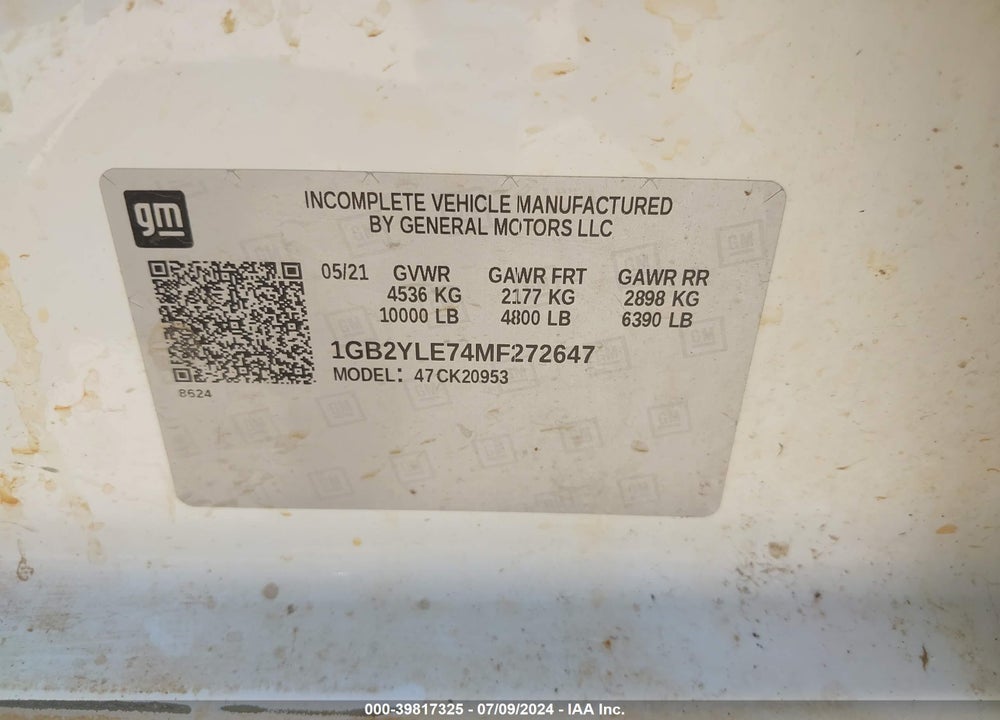 2021 CHEVROLET SILVERADO 2500HD 4WD DOUBLE CAB LONG BED WT VIN: 1GB2YLE74MF272647
