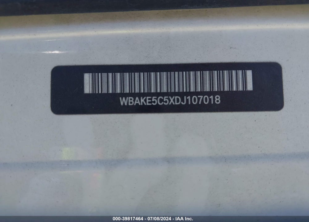2013 BMW 328I VIN: WBAKE5C5XDJ107018