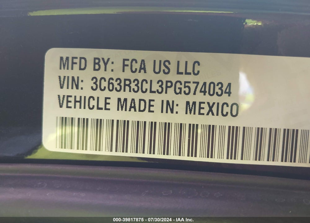 2023 RAM 3500 TRADESMAN  4X4 6'4 BOX VIN: 3C63R3CL3PG574034