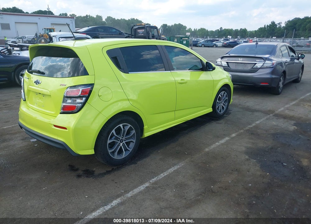 2019 CHEVROLET SONIC LT AUTO VIN: 1G1JD6SB2K4133874