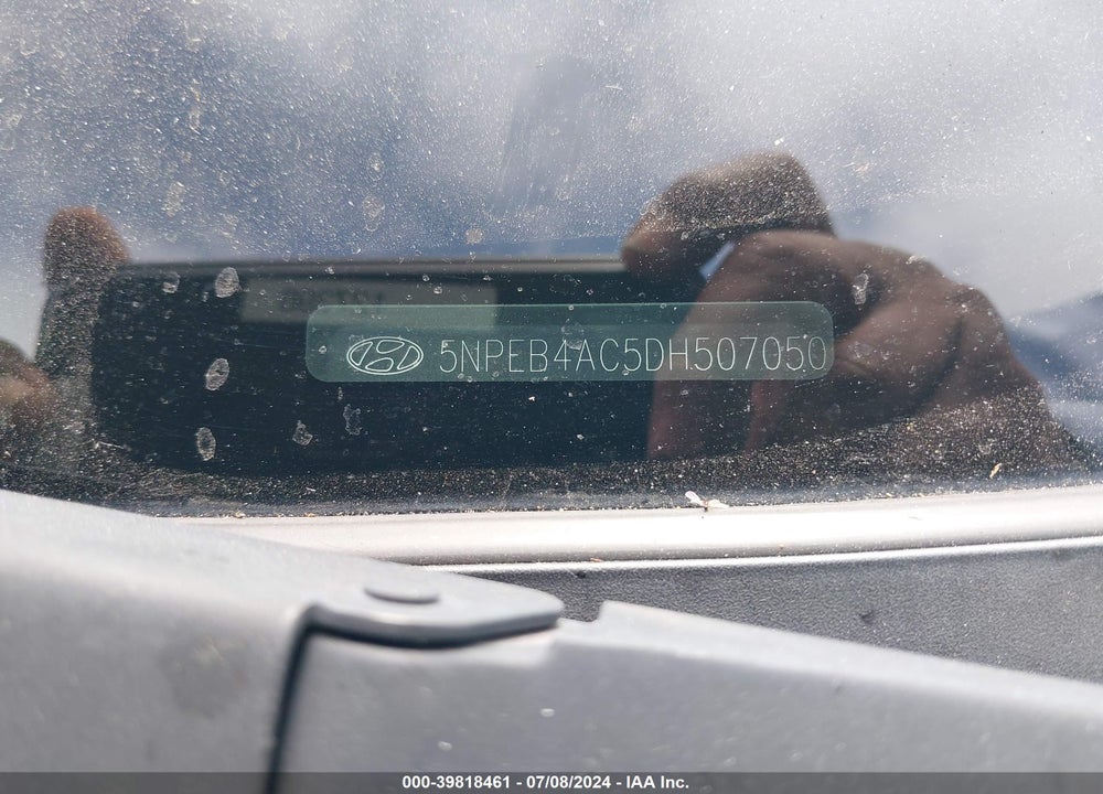 2013 HYUNDAI SONATA GLS VIN: 5NPEB4AC5DH507050