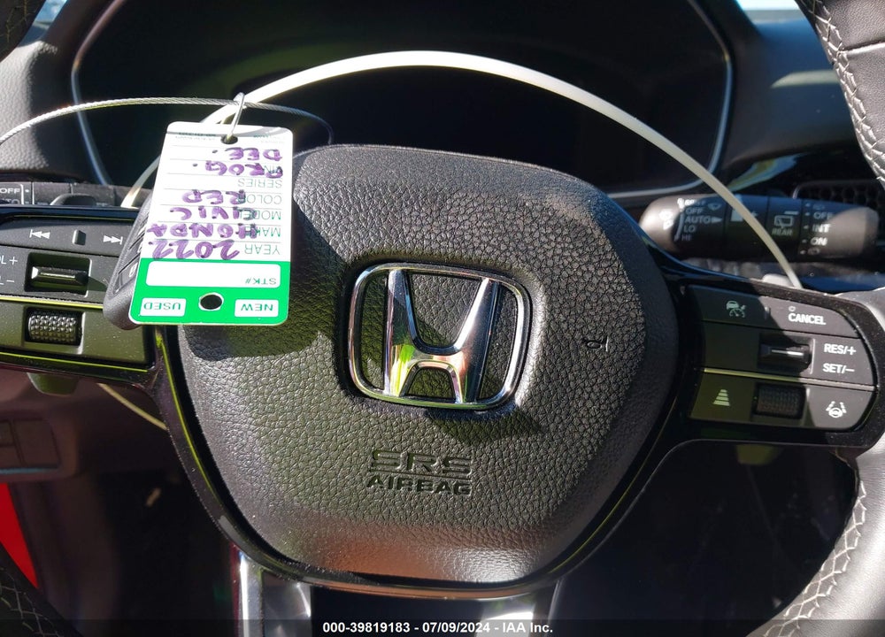 2022 HONDA CIVIC SPORT TOURING VIN: 19XFL1H87NE014994