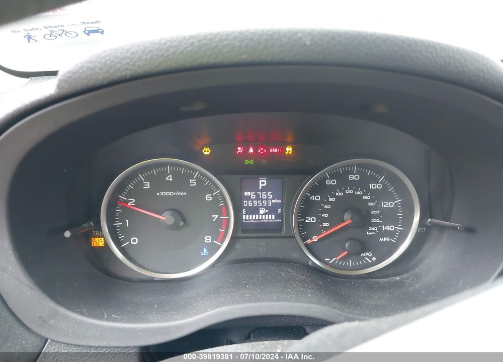 2015 SUBARU IMPREZA 2.0I VIN: JF1GPAA62F8240234