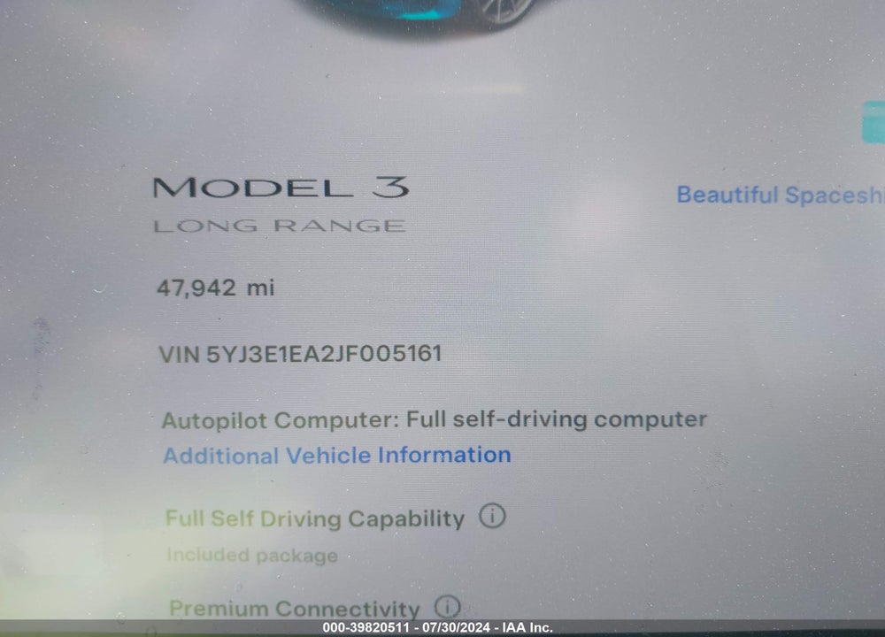 2018 TESLA MODEL 3 VIN: 5YJ3E1EA2JF005161
