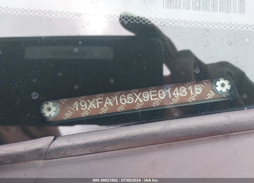2009 HONDA CIVIC LX VIN: 19XFA165X9E014315