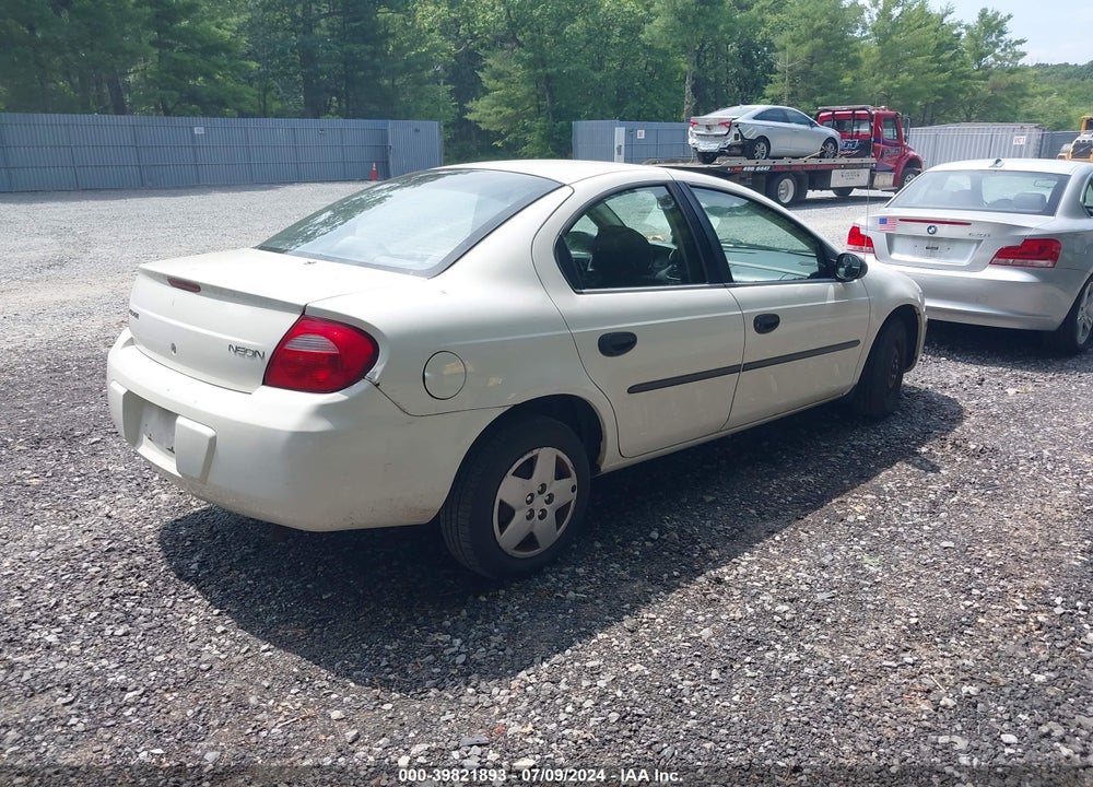 2005 DODGE NEON SE VIN: 1B3ES26C35D161943